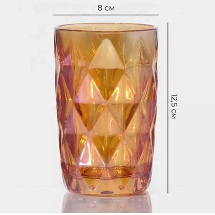 Imagem de Copo de Vidro Diamond Ambar 390 ml 6 Unidades, Requinte, Elegância, Almoço, Jantar, Mesa posta