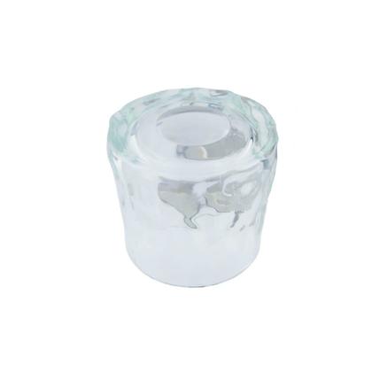 Imagem de Copo de Vidro Para Whisky Cristal Giratório 150ml com Base de Aço Inox e Textura 3D Bar Luxo