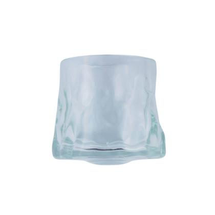 Imagem de Copo de Vidro Para Whisky Cristal Giratório 150ml com Base de Aço Inox e Textura 3D Bar Luxo