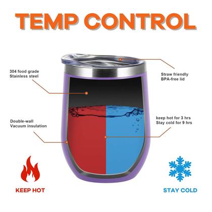 Imagem de Copo de vinho COMOOO de aço inoxidável 350 ml com tampa e canudo, pacote com 8 unidades