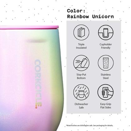 Imagem de Copo de vinho Coricicle Stemless Stemless Isolated Rainbow Unicorn 350ml