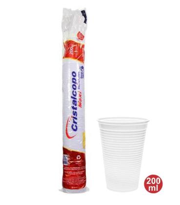 Imagem de Copo Descartável 200ml Branco - Cristalcopo PP - Caixa com 2.500 unidades