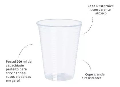 Imagem de Copo Descartavel Copobom 200ml Transparente 100un