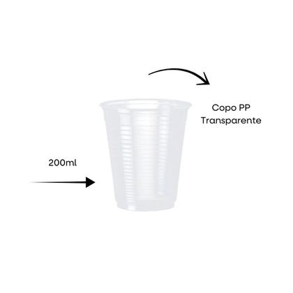 Imagem de Copo Descartável PP 200ml Transparente Copobras Com 100 Unidades