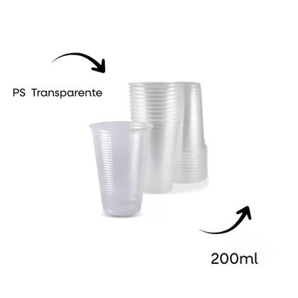 Imagem de Copo Descartável PS 200ml Transparente Fonplast Com 100 Unidades