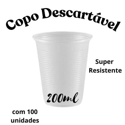 Imagem de copo descartavel transparente 200 ml copaza c/100