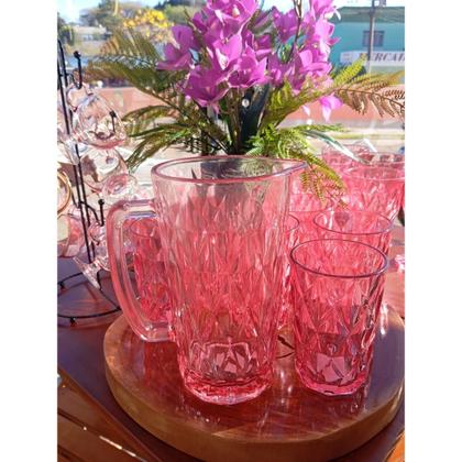 Imagem de Copo Diamante 350ml Rosa 6 Pcs Ke Home