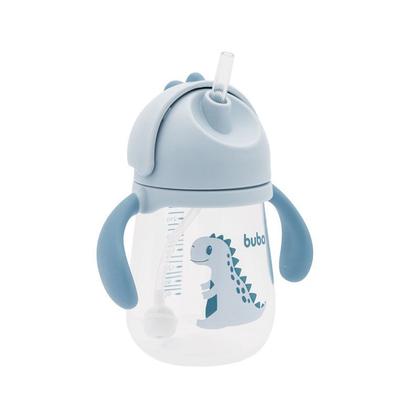 Imagem de Copo Dino Com Alça e Canudo Retrátil 240ml Azul Buba