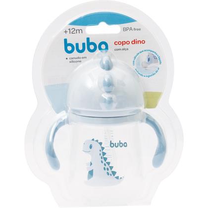 Imagem de Copo Dino Com Alça e Canudo Retrátil 240ml Azul Buba