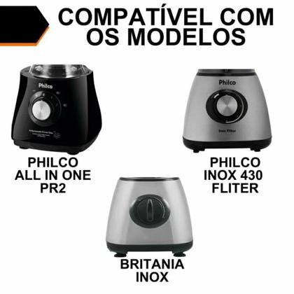 Copo do Multiprocessador Mod All In One PR2/PHILCO INOX Translúcido Preto - Micromax / Mebrasi Imagem de Copo do Multiprocessador Mod All In One PR2/PHILCO INOX Translúcido Preto