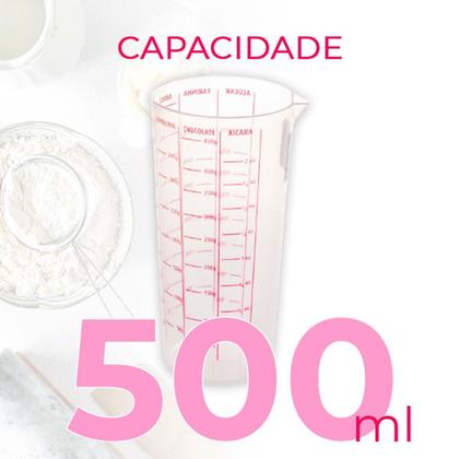 Imagem de Copo Dosador Para Receitas Em Plástico Com Bico 500ml - Erca plast