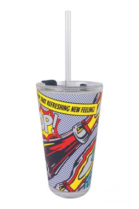 Imagem de Copo Drink Com Canudo Coca Em Vidro Plástico 450 ML