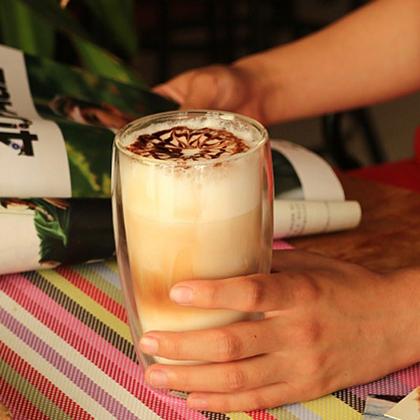 Imagem de Copo Duo De Vidro Camada Dupla Parede Chá Suco Café 450ml Americano Shot Termico Jogo Xícara Drinks