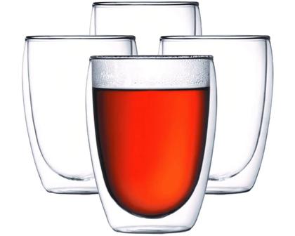 Imagem de Copo Duplo de Vidro Parede Dupla 350 ml Café Expresso Cerveja Chopp Chá Quente e Frio