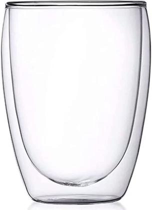 Imagem de Copo Duplo de Vidro Parede Dupla 350 ml Café Expresso Cerveja Chopp Chá Quente e Frio
