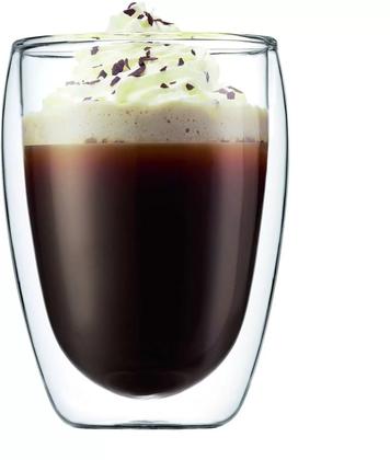 Imagem de Copo Duplo de Vidro Parede Dupla 350 ml Café Expresso Cerveja Chopp Chá Quente e Frio