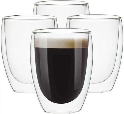 Imagem de Copo Duplo de Vidro Parede Dupla 350 ml Café Expresso Cerveja Chopp Chá Quente e Frio