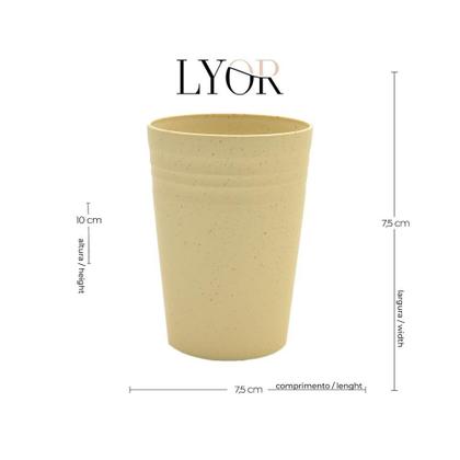 Imagem de Copo Ecológico de Bambu e PP Lines Amarelo 300ml Lyor