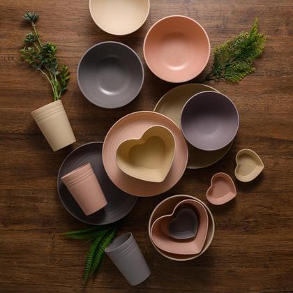 Imagem de Copo Ecológico de Bambu e PP Lines Amarelo 300ml Lyor