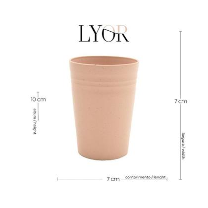 Imagem de Copo Ecológico de Bambu e PP Lines Rosa 300ml Lyor