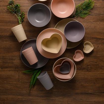 Imagem de Copo Ecológico de Bambu e PP Lines Rosa 300ml Lyor