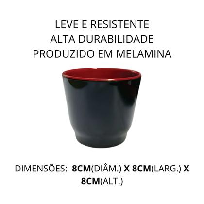 Imagem de Copo Em Melamina Vermelho Preto 200ml P/ Restaurante Japonês