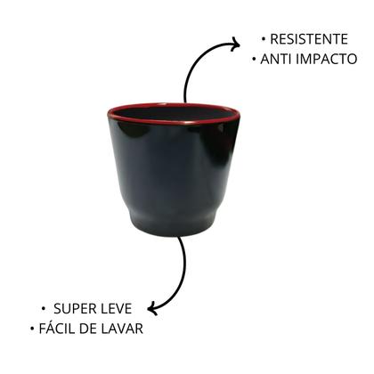 Imagem de Copo Em Melamina Vermelho Preto 200ml P/ Restaurante Japonês