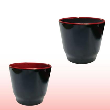 Imagem de Copo Em Melamina Vermelho Preto 200ml P/ Restaurante Japonês