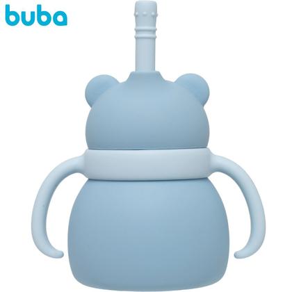 Imagem de Copo em Silicone Com Canudo Ursinho Azul 19689 - Buba