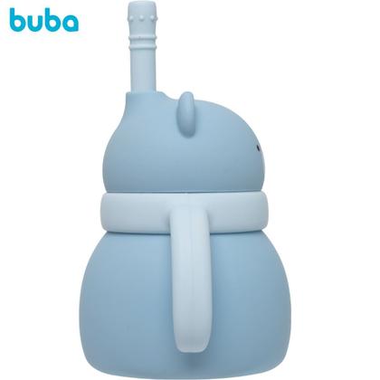Imagem de Copo em Silicone Com Canudo Ursinho Azul 19689 - Buba
