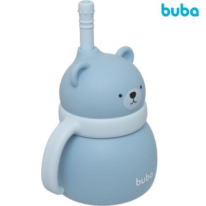 Imagem de Copo em Silicone Com Canudo Ursinho Azul 19689 - Buba