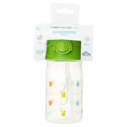 Imagem de Copo Garrafa Infantil com canudo de silicone Bebê 370ML Menino Menina Pimpolho