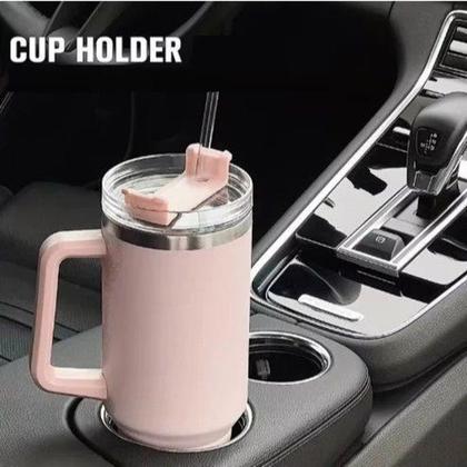 Imagem de Copo Garrafa Térmica em Aço Inox Com Alça e Canudo 1200ml - Wari