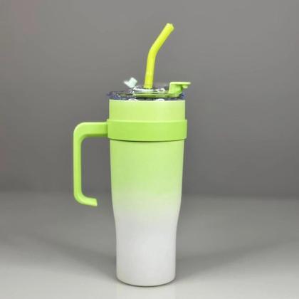 Imagem de Copo Garrafa Térmica Inox Com Alça Canudo 1200ml Caneca Virgínia