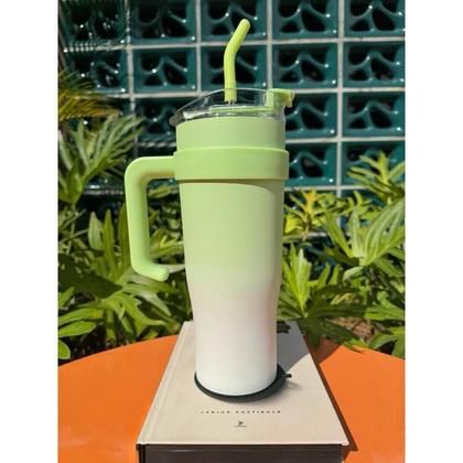 Imagem de Copo Garrafa Térmica Inox Com Alça Canudo 1200ml Caneca Virgínia