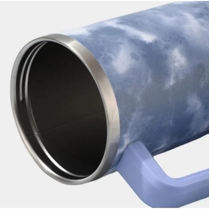 Imagem de Copo Garrafa Térmico em Mármore Colorido com Canudo 1200 ML