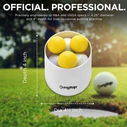 Imagem de Copo Golf Hole Cup KINGTOP Deluxe Ivory White ABS de 4 profundidades, pacote com 1 pacote