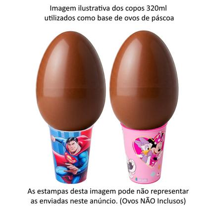 Imagem de Copo Heróis e Personagens Masculinos p/ Base de Ovo de Páscoa Caseiro 320ml Kit 10 Und