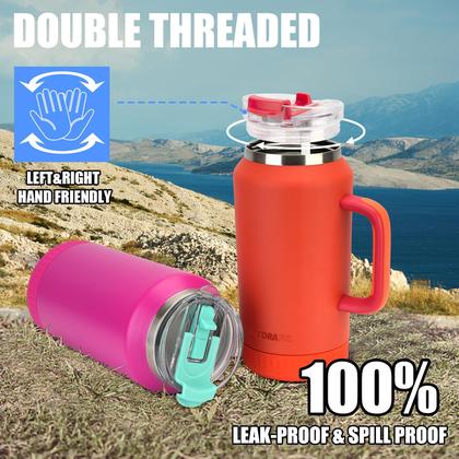 Imagem de Copo Hydraful 1,9L com alça e palha de aço inoxidável