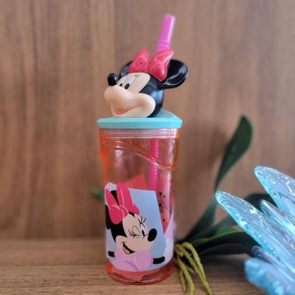 Imagem de Copo Infantil 3d Com Canudo Minnie Original Disney Tuut 360ml
