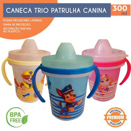 Imagem de Copo Infantil Anti vazamento de Transição Com Alça Tampa protetora 330 ML Menino Menina Bebê Caneca