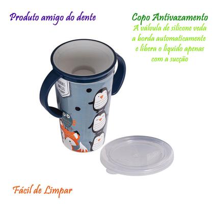 Imagem de Copo Infantil Antivazamento 360º Transição com Tampa e Alça 280 ml Plasútil