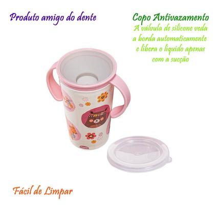 Imagem de Copo Infantil Antivazamento 360º Transição com Tampa e Alça 280 ml Plasútil
