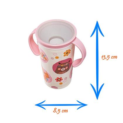 Imagem de Copo Infantil Antivazamento 360º Transição com Tampa e Alça 280 ml Plasútil