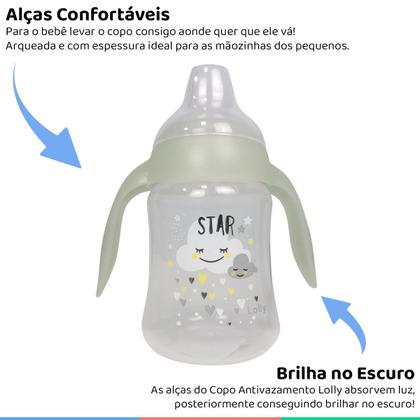 Imagem de Copo Infantil Antivazamento Com Alça Brilhante Para Bebê 6m+ Bico de Silicone 250ml Lolly