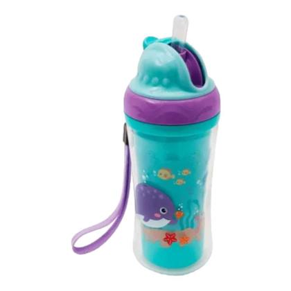 Imagem de Copo Infantil Caneca Garrafinha Garrafa para Criança Bebê com Parede Dupla Com Canudo em Silicone +12m Buba