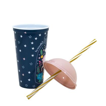 Imagem de Copo Infantil Com Canudo 500ml Personagens Plasútil