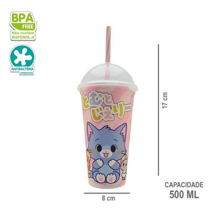 Imagem de Copo Infantil Com Canudo 500ml Personagens Plasútil