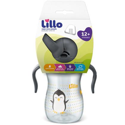 Imagem de Copo Infantil Com Canudo e Alça Evolution 240ml Neutro Lillo