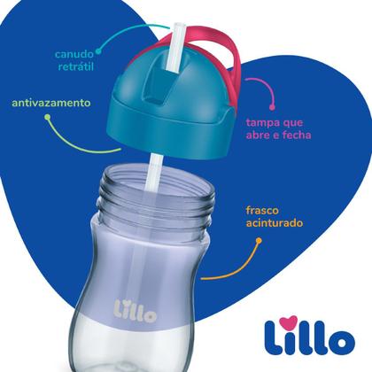 Imagem de Copo Infantil Com Canudo Evolution 300ml Azul -Lillo 